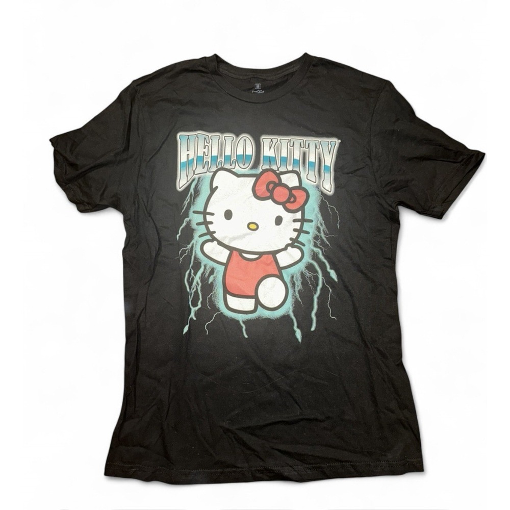 Sanrio Hello Kitty Black Graphic Print Men's T-Shirt Size M